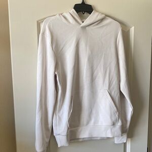 Men's White Pullover Hoodie - Minimal Everyday Hooded Sweatshirt